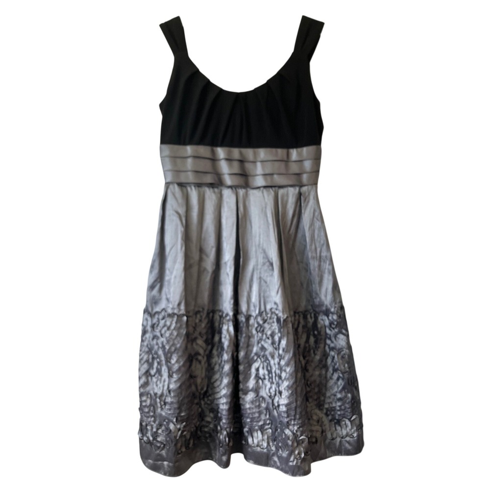 NWTs Black Silver Bubble Cocktail Wedding Evening Dress Size 6